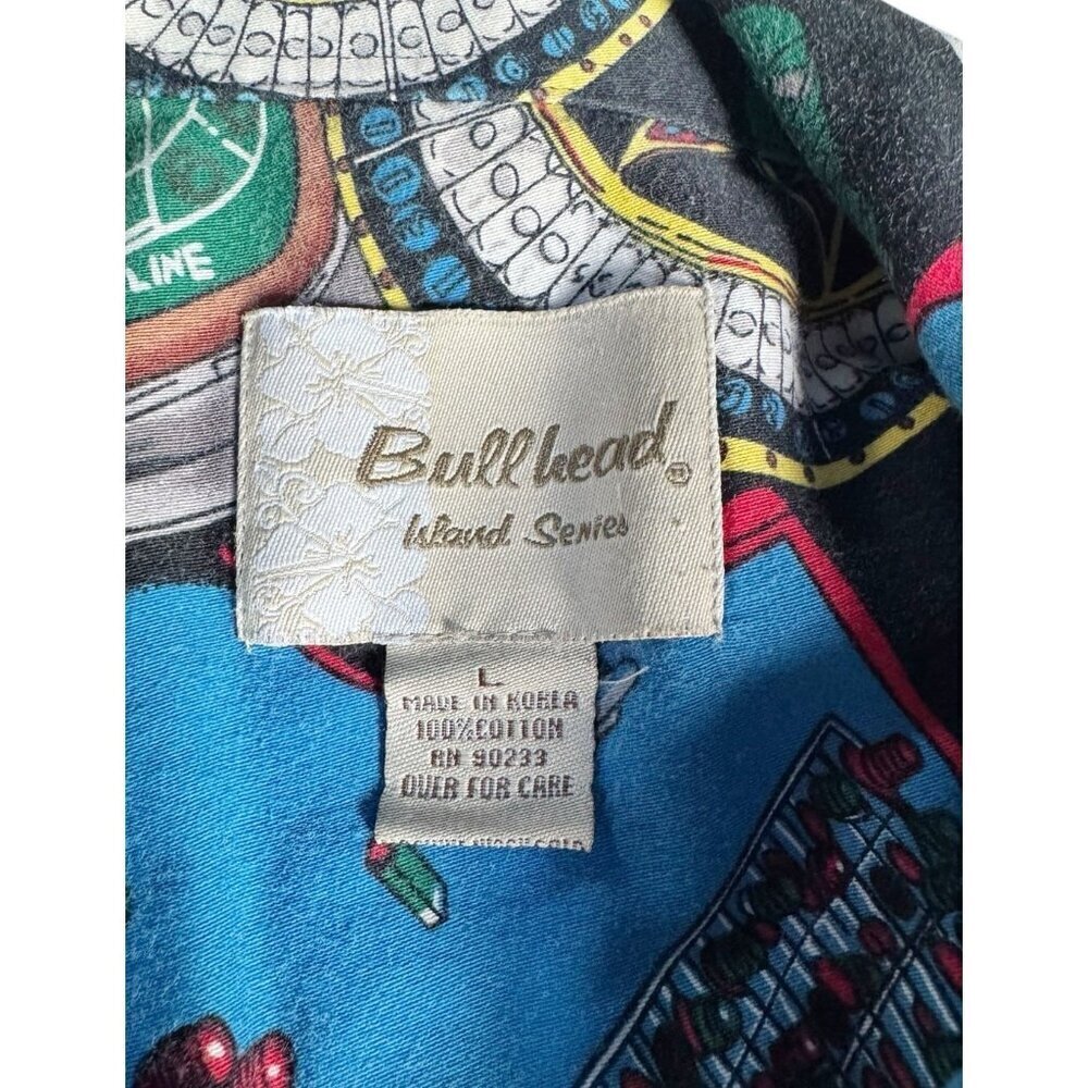Vintage Bullhead Island Series Men's Sz XL Casino Vegas Poker Camp Shirt - Picture 5 of 15